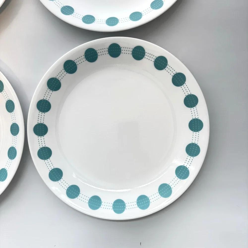 Set of 4 CORELLE SOUTH BEACH Pattern Dinner Plates 10-1/4